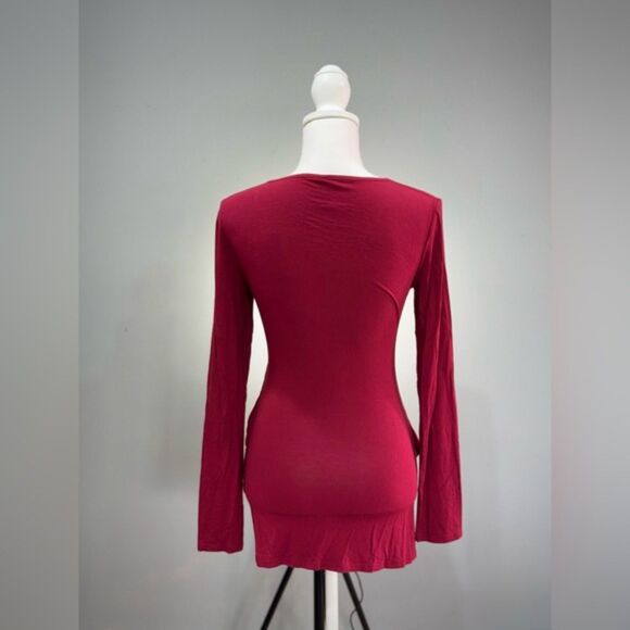 SALE! Brick Red Allegrace Long Wrap Tunic Size M EUC - Picture 2 of 6